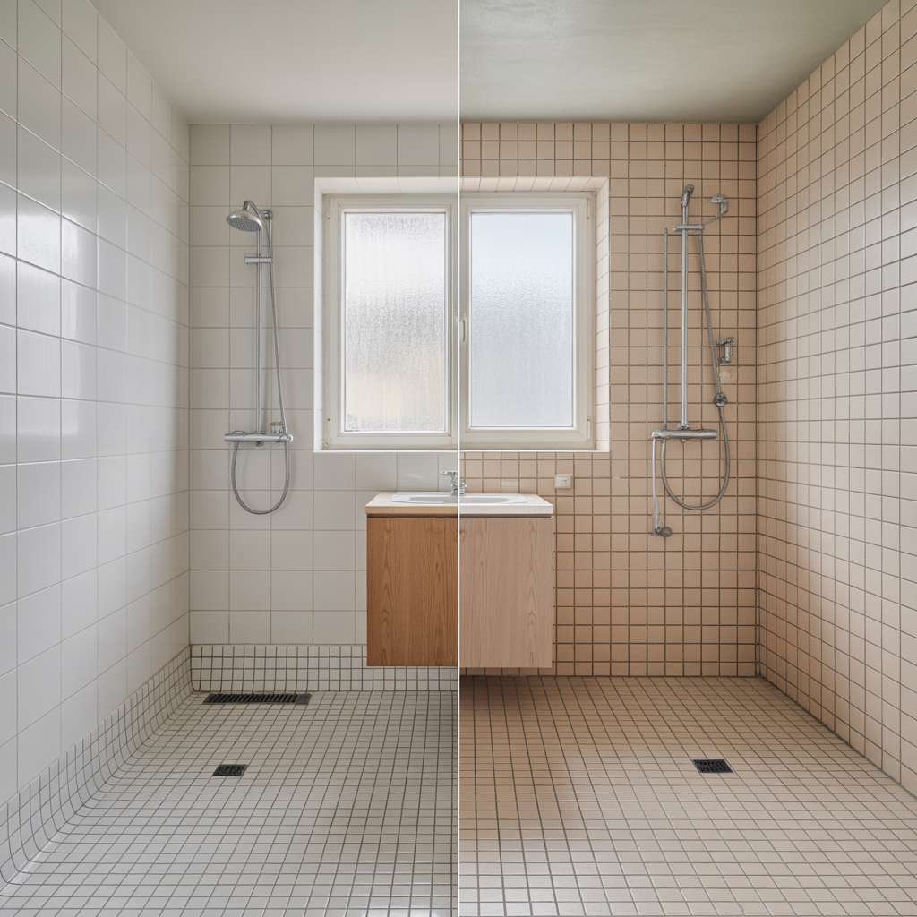 vatrumsmatta eller kakel i badrum pris livslangd skotsel